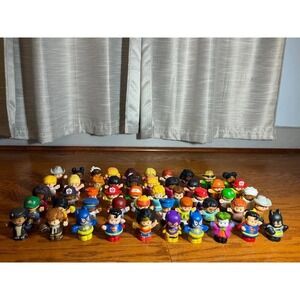 Little People - 50 Characters Lot - DC Superheroes, Amelia Earhart, Barbie